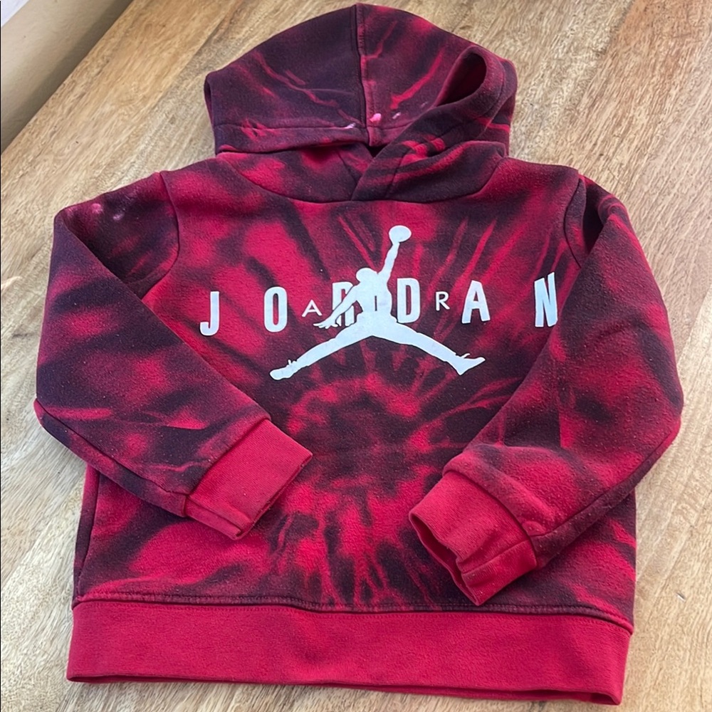 Jordan Red and Black Tie-Dye Hoodie